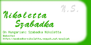 nikoletta szabadka business card